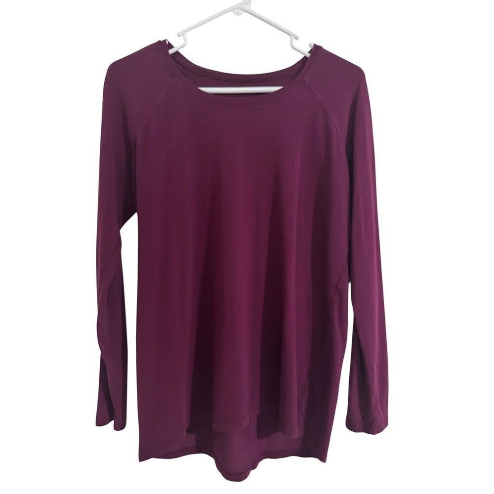 Lululemon Womens SMALL Burgundy/Wine Red Long Sleeve Workout Athletic Top
